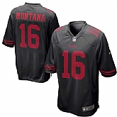 Nike Men & Women & Youth 49ers #16 Joe Montana Black Team Color Game Jersey,baseball caps,new era cap wholesale,wholesale hats